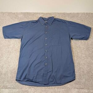 Himalaya Outfitters Mens 2XLT Tall Blue Short Sleeve Button Down Shirt Pocket